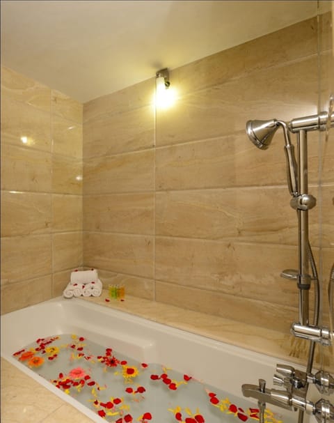 Platinum Suite | Bathroom | Rainfall showerhead, free toiletries, hair dryer, towels