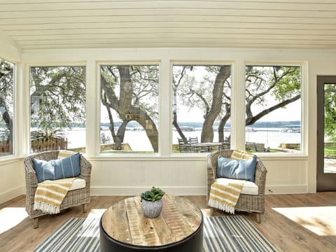 Bonus room in main house with windows across.