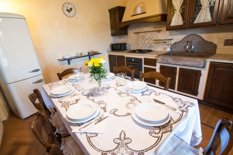 kitchen with big fridge