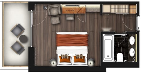 Panorama Double room with balcony and Matterhorn view | Floor plan