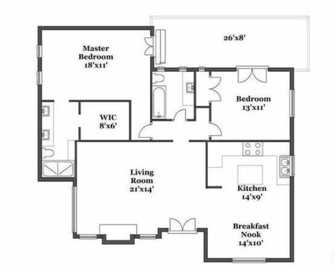 Ideal floor plan for privacy of bedrooms.
