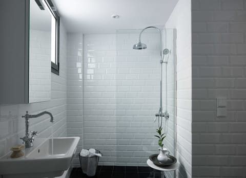 Shower, free toiletries, hair dryer, slippers