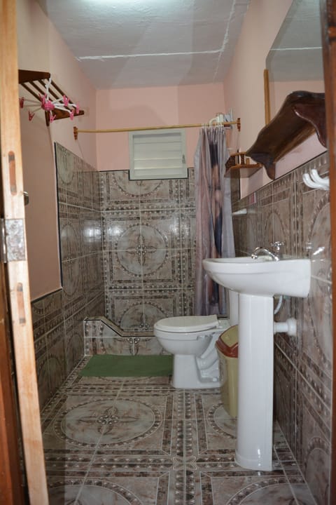 Double Room | Bathroom | Hair dryer, towels, soap, toilet paper