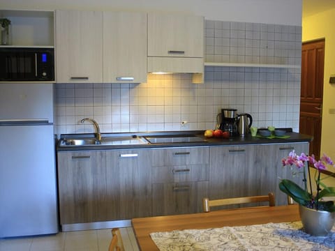 Comfort Apartment, 2 Bedrooms | Private kitchen | Electric kettle, cookware/dishes/utensils