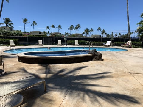 Our pool and Jacuzzi at the Poipu Kai Resort