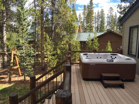 8 person hot tub on back deck