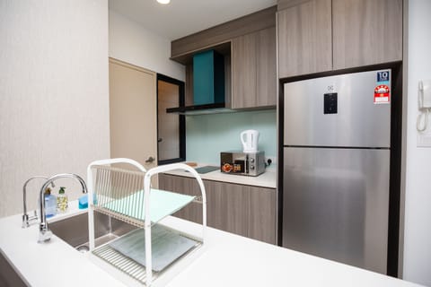 Premium Apartment, 2 Bedrooms | Private kitchenette | Full-size fridge, microwave, stovetop, dishwasher