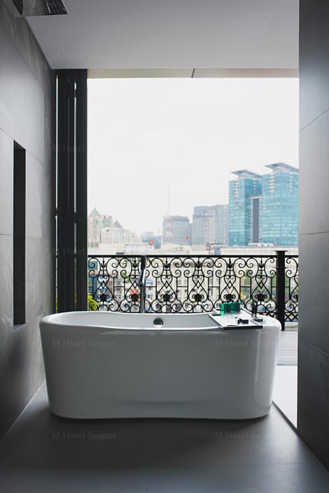 Penthouse Two-Bedroom | Deep soaking bathtub