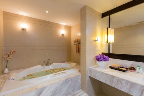 Suite | Bathroom | Shower, free toiletries, hair dryer, bidet