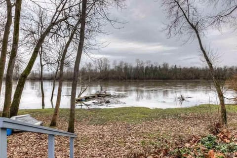 Lower level of the property(in the Winter). Direct access to Willamette River