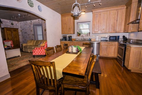 Our table can seat up to 9 people very comfortably.  