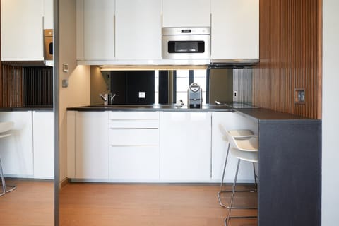 Exclusive Junior Suite with Terrace | Private kitchen | Fridge, microwave, stovetop, dishwasher