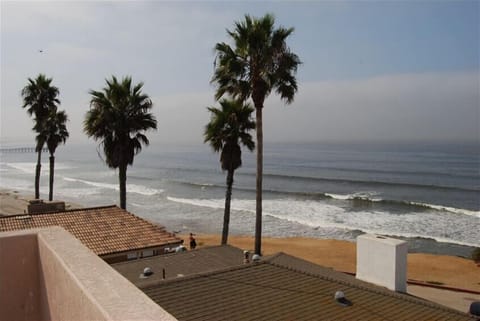 Panoramic ocean views from rooftop deck