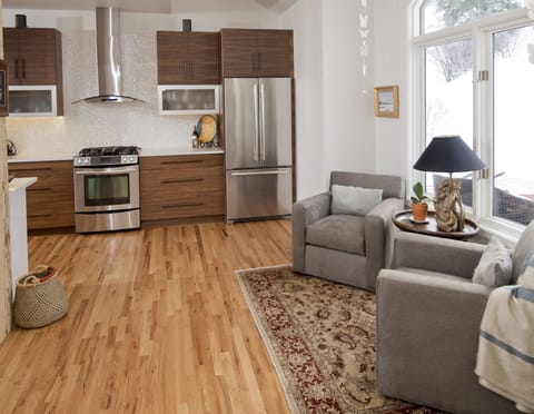 Reading nook with views of the mountains