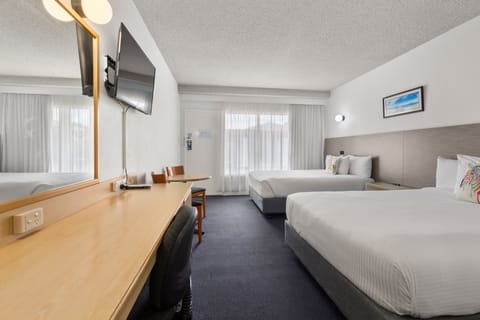 Deluxe Twin with 2 Queen Beds, Non-Smoking (Not Pet Friendly) | Premium bedding, desk, laptop workspace, blackout drapes