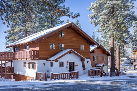 Outdoor view of home in winter. Ample level street parking is available.