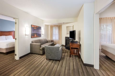 Suite, 2 Bedrooms | In-room safe, desk, blackout drapes, iron/ironing board