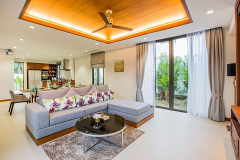 4-Bedroom Villa with Private Pool | Living area | 32-inch flat-screen TV with satellite channels, LED TV