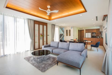 4-Bedroom Villa with Private Pool | Living area | 32-inch flat-screen TV with satellite channels, LED TV