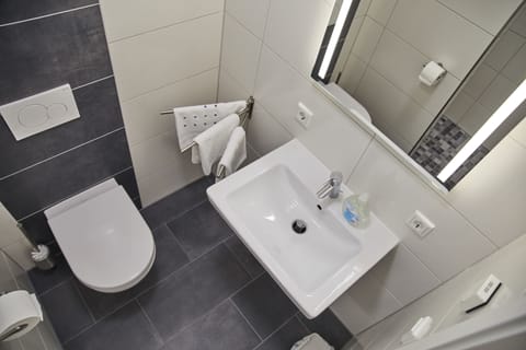 Comfort Double Room | Bathroom | Shower, free toiletries, hair dryer, towels