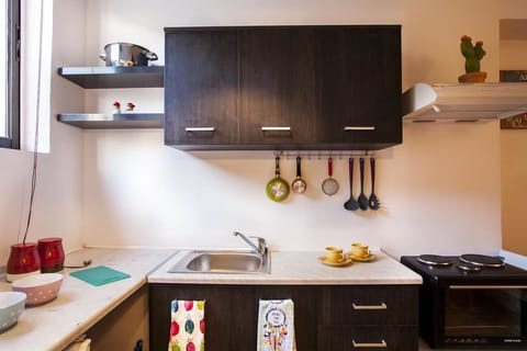 Apartment | Private kitchenette | Fridge, stovetop, coffee/tea maker, electric kettle