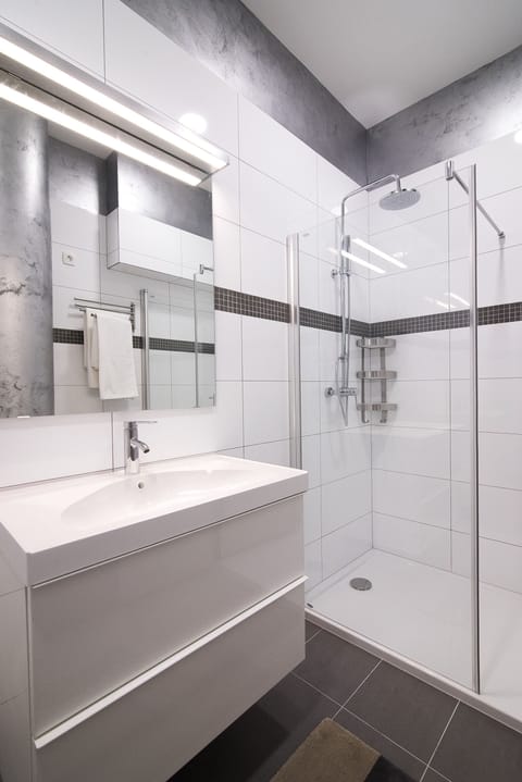 City Studio | Bathroom | Shower, hydromassage showerhead, free toiletries, hair dryer