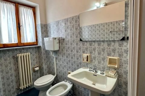 Bidet, towels, soap, shampoo