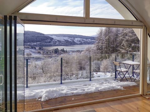 Picturesque Winter views from the living area | Jill Strawbale House - Strawbale Collection, Strontian, near Fort William