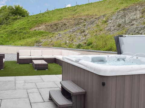 Relaxing Hot Tub and seating area | Trecift, Llangoedmor, near Cardigan