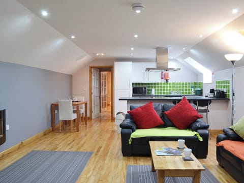 Chic and sleek living area | The Loft - Lluest Cottages, Neuaddlwyd, near Aberaeron