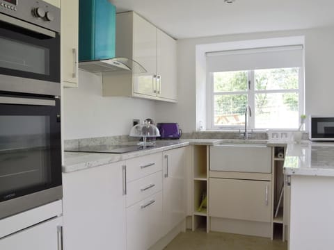 Well equipped kitchen with granite worktops | The Mill Farmhouse (Ty Fferm Y Felin), Llandybie, near Llandeilo