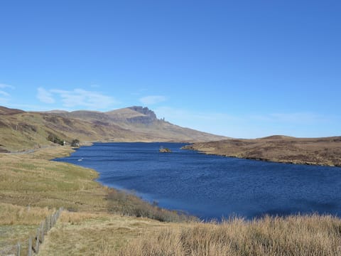 View across Loch Leathan towards Storr