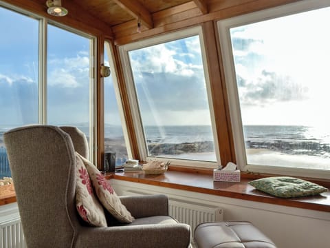 Uninterrupted sea views from the living room | White Cottage, Lower Largo, near Leven
