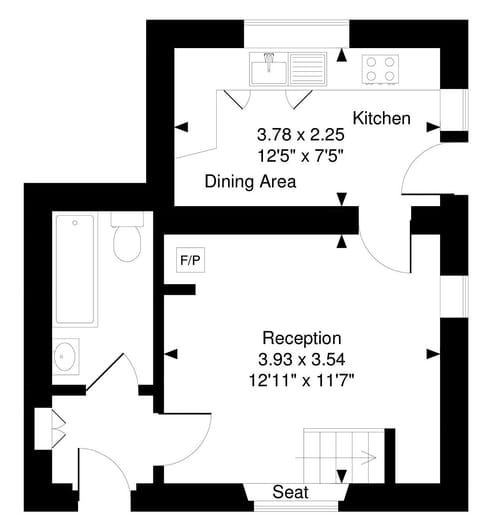 Floor plan of ground floor | Heale Cottage, Littleham, near Bideford