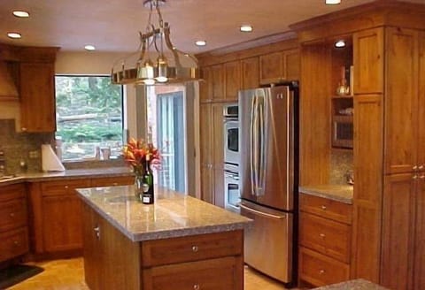 double oven, french door refrigerator, microwave