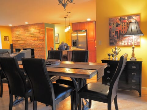 Dining area close to open kitchen