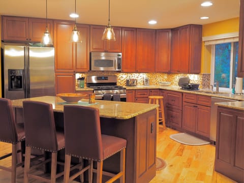 Spacious updated kitchen with gas range