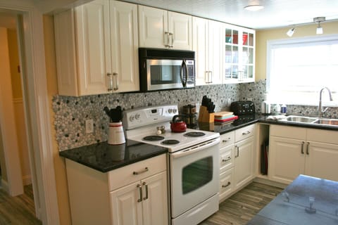 Fully stocked kitchen with all the amenities of home.