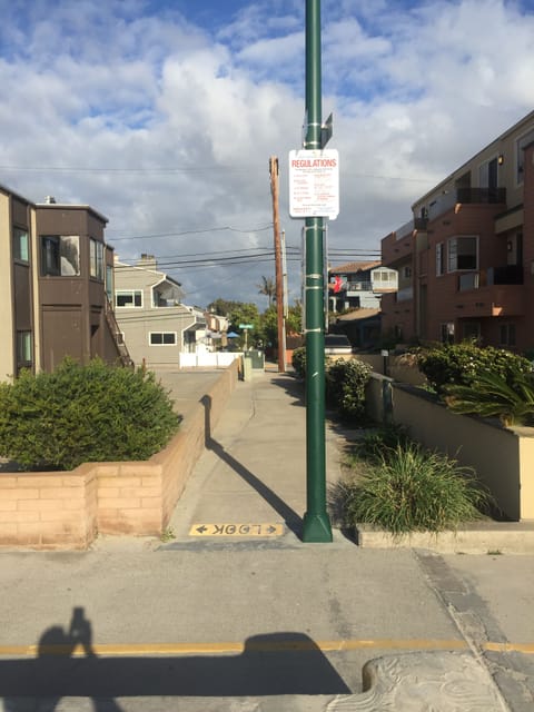 View of Balboa Ct. from the beach.  Unit is the third one on the left.