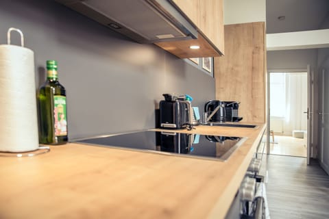 Deluxe Apartment | Private kitchen | Full-size fridge, oven, stovetop, dishwasher