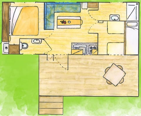 Mobile Home, 2 Bedrooms | Floor plan