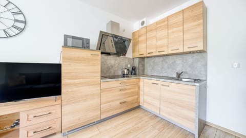 Apartment (A 110) | Private kitchenette | Fridge, electric kettle, cookware/dishes/utensils