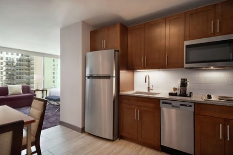 Studio Suite, 1 King Bed, Non Smoking | Private kitchen | Full-size fridge, microwave, stovetop, dishwasher