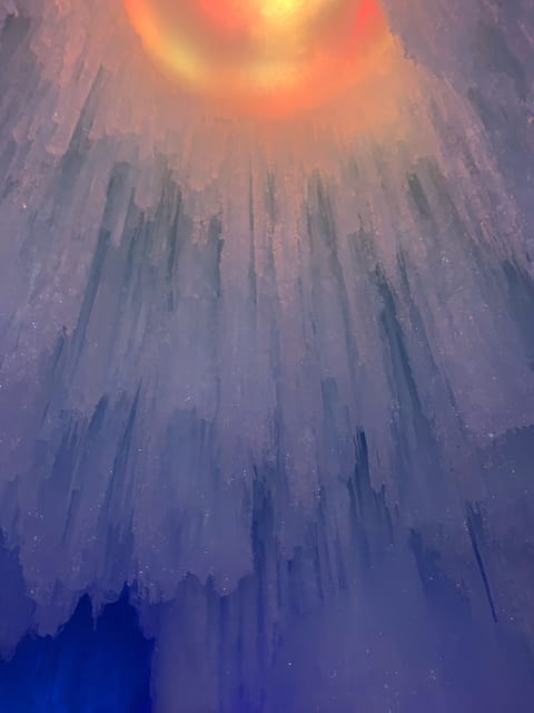 Walking distance to Dillon Ice Castles in winter