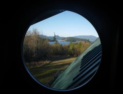 View from the upstairs bath 'porthole' window