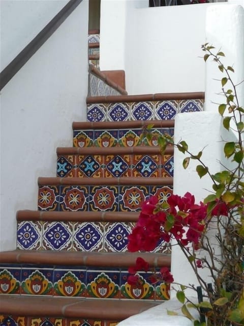Spanish Steps leading up to the deck and The Casita.
