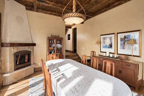 Dining room seats 8, gas fireplace *& even more seating in the kitchen