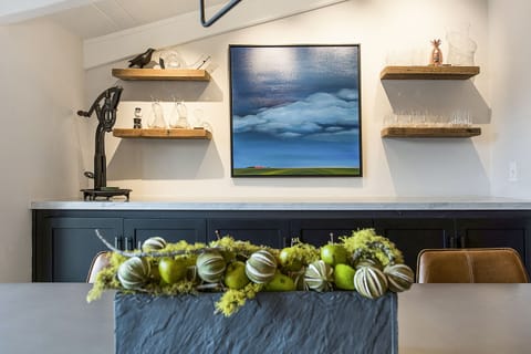 Plenty of wine glasses and decanters!