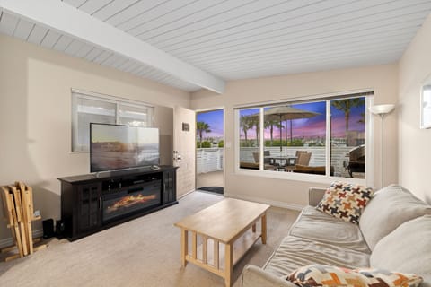 View from living room at twilight