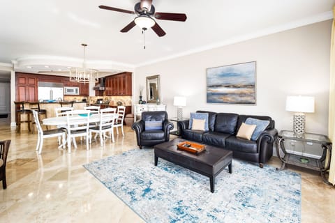Living Room with Balcony and adjoining Master Bedroom -
Bella Riva Resort, Okaloosa Island Fort Walton Beach Florida Vacation Rentals